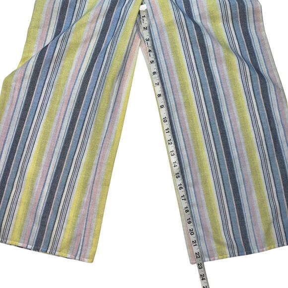 Blue Blush Pants Women Medium Boho Cotton Cottagecore Wide Leg High Rise Trouser - Picture 10 of 10